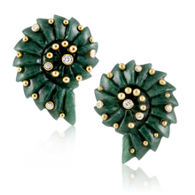 Load image into Gallery viewer, Carved Stone Ammonite Earrings