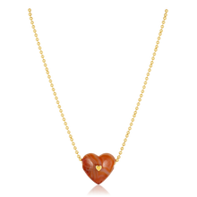 Load image into Gallery viewer, Carved Stone Studded Heart Pendants