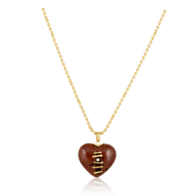 Load image into Gallery viewer, Carved Stone Stitched Heart Pendants