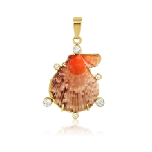 Load image into Gallery viewer, Orange/Brown Shell White Halo