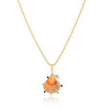 Load image into Gallery viewer, Orange/Pink Shell Blue Halo
