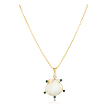 Load image into Gallery viewer, White Shell Blue Heart Halo