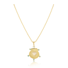 Load image into Gallery viewer, White Shell Blue Heart Halo