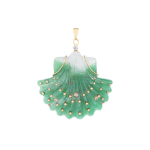 Load image into Gallery viewer, Carved Green Jade Shell
