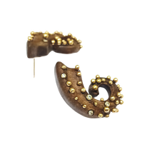 Load image into Gallery viewer, Walnut Spiral Earrings