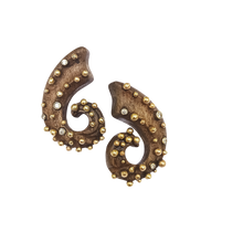 Load image into Gallery viewer, Walnut Spiral Earrings