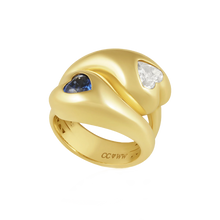 Load image into Gallery viewer, Sapphire & Diamond Heart Ring