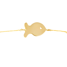 Load image into Gallery viewer, Gold Large Fish Friendship Bracelet