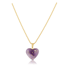 Load image into Gallery viewer, Carved Stone Studded Heart Pendants