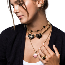 Load image into Gallery viewer, Ebony Stitched Heart Bead