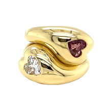 Load image into Gallery viewer, Sapphire & Diamond Heart Ring