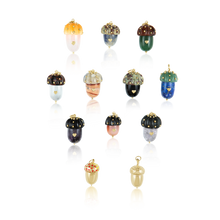 Load image into Gallery viewer, Carved Stone Acorn Pendants