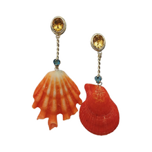 Load image into Gallery viewer, br199 - Orange Shell Earrings