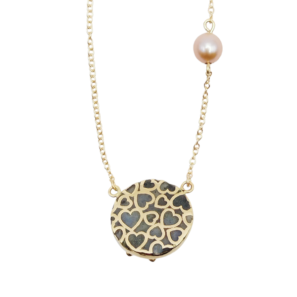 Carved Stone Planet Necklace