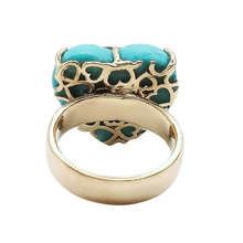 Load image into Gallery viewer, Carved Stone Stitched Heart Ring
