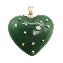 Load image into Gallery viewer, Carved Stone Studded Heart Pendant

