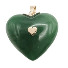 Load image into Gallery viewer, Carved Stone Studded Heart Pendant

