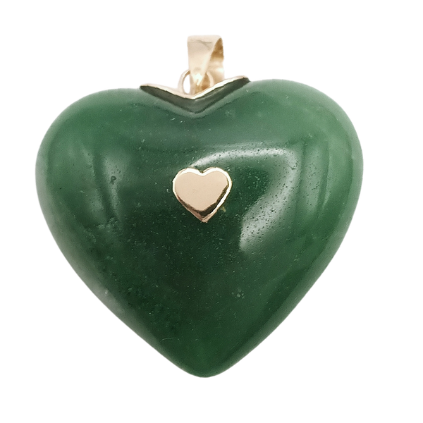 Carved Stone Studded Heart Pendant