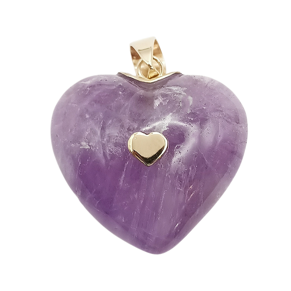 Carved Stone Studded Heart Pendant