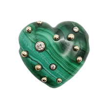 Load image into Gallery viewer, Carved Stone Studded Heart Pendant
