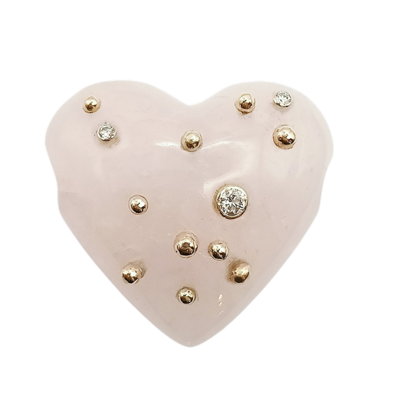Carved Stone Studded Heart Pendant