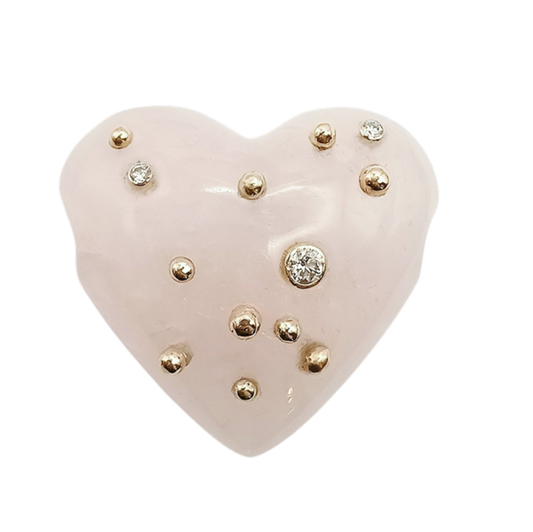 Carved Stone Studded Heart Pendant