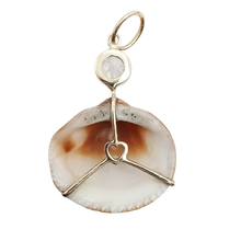 Load image into Gallery viewer, Striped Shell with Quartz Pendant
