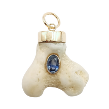 Load image into Gallery viewer, Coral with Purple Sapphire Pendant
