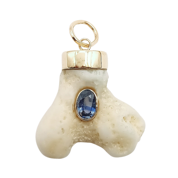 Coral with Purple Sapphire Pendant