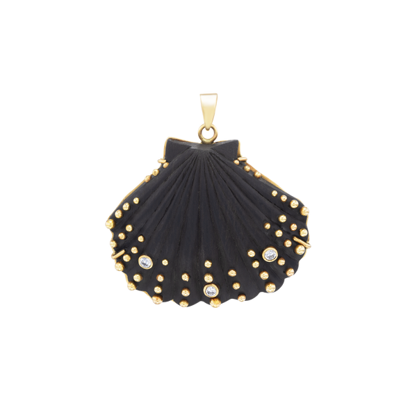 Carved Ebony Scallop Shell 2