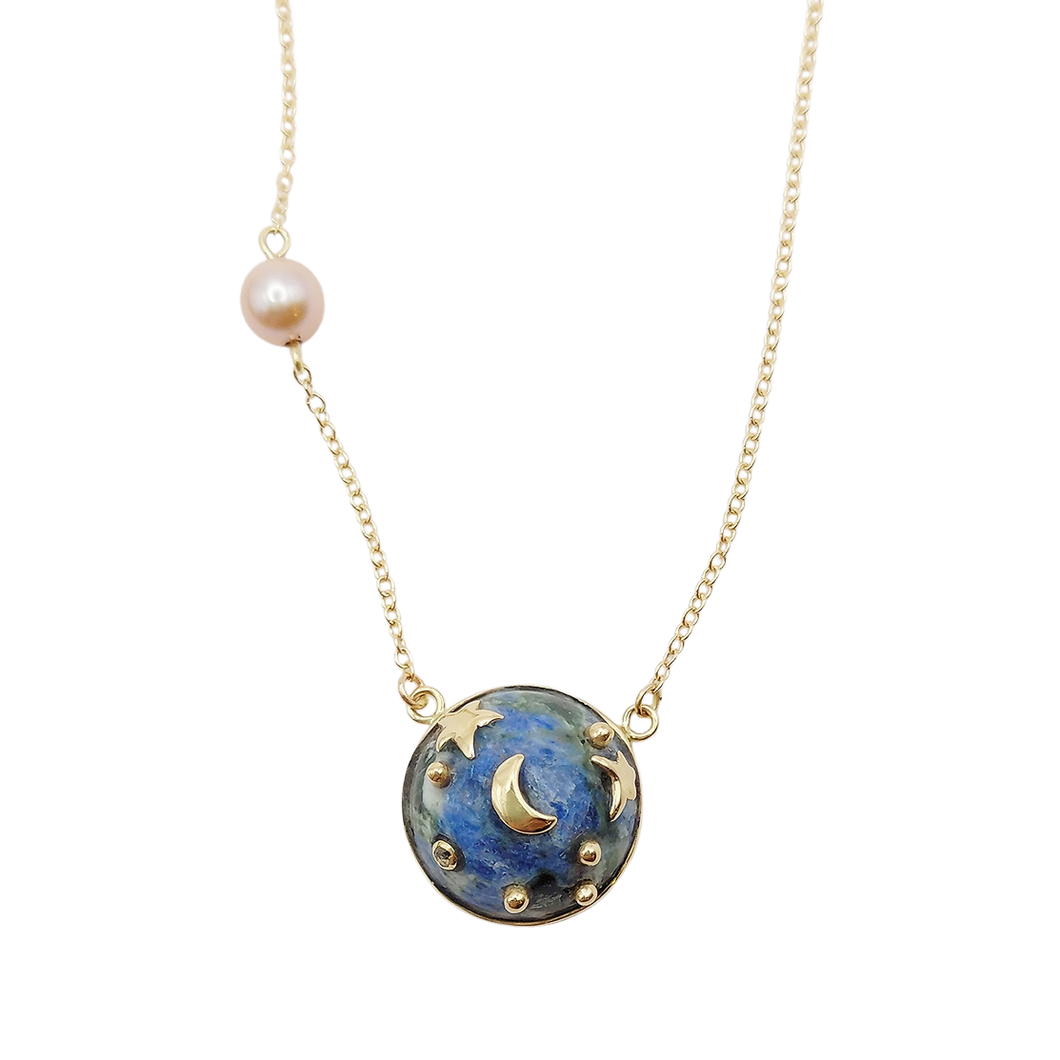 Carved Stone Planet Necklace