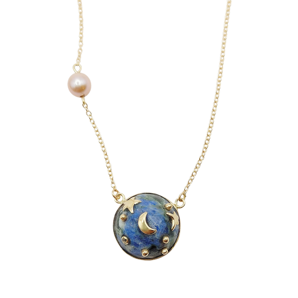 Carved Stone Planet Necklace