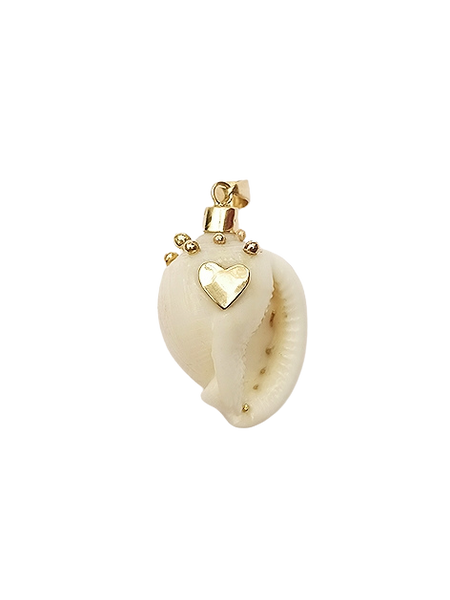 White Shell with Gold Balls