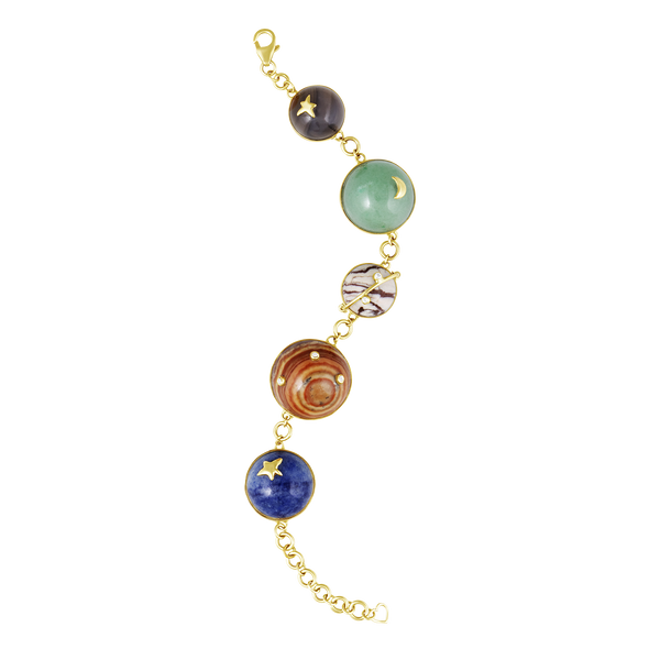 Carved Stone Planet Bracelet