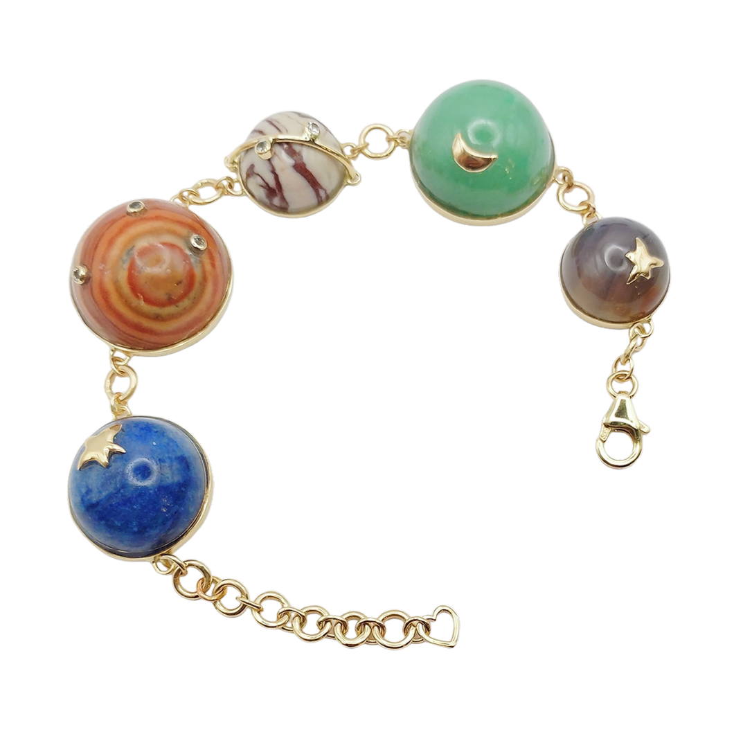 Carved Stone Planet Bracelet