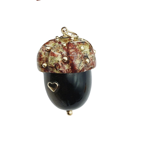 Carved Stone Acorn Pendant