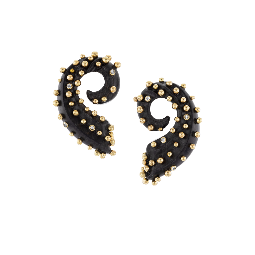 Ebony Spiral Earrings