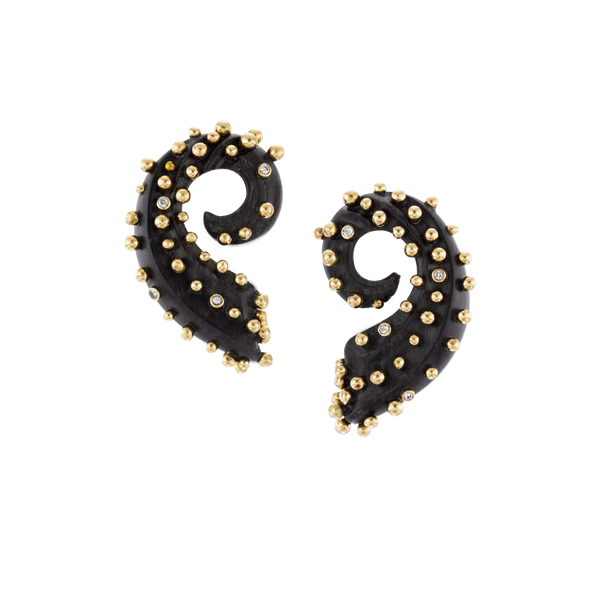 Ebony Spiral Earrings