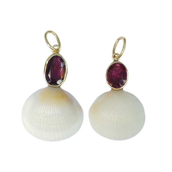 Garnet White Shell Pendant