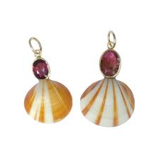 Load image into Gallery viewer, Garnet Striped Shell Pendant
