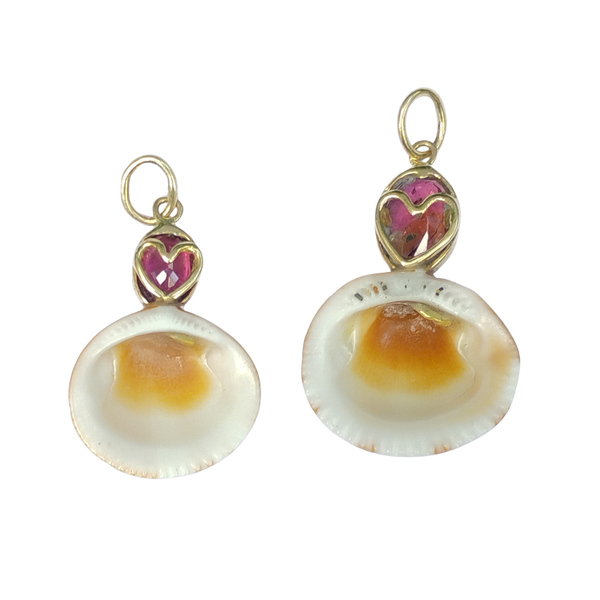 Garnet Striped Shell Pendant