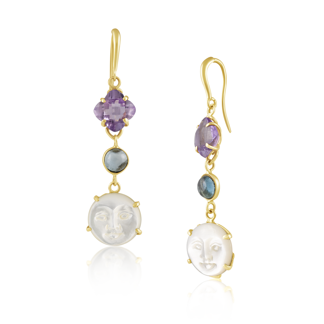 Mother of Pearl Moon Earrings