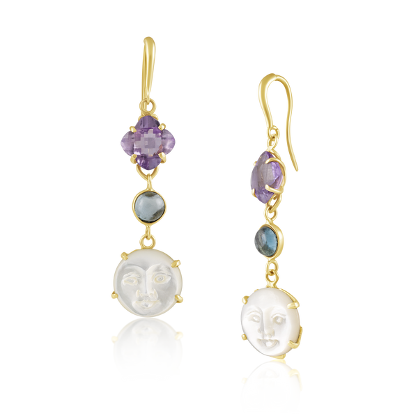 Mother of Pearl Moon Earrings