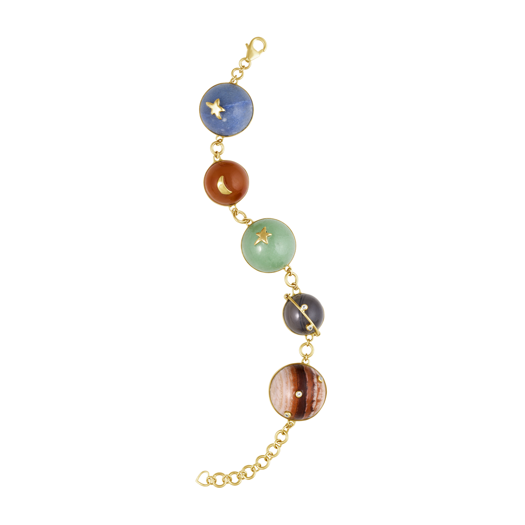 Carved Stone Planet Bracelet