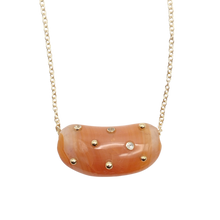 Load image into Gallery viewer, Carved Stone Studded Bean Necklace
