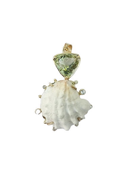 White Shell Green Amethyst