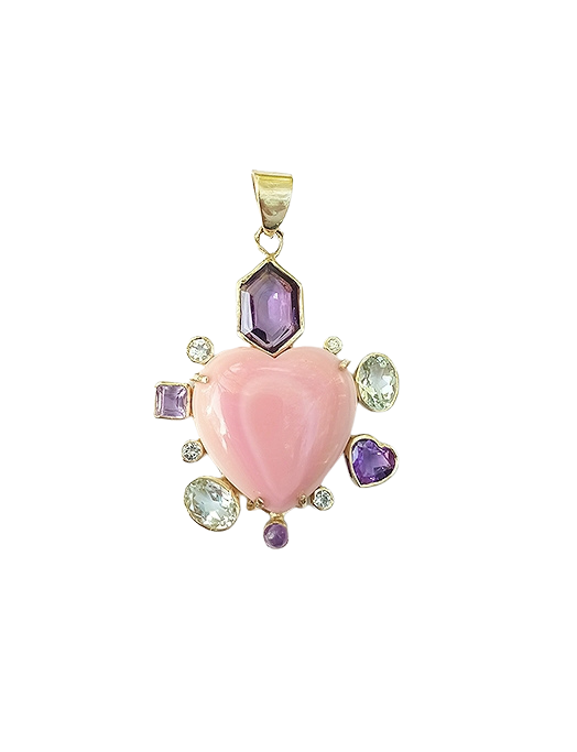 Conch Heart Amethyst Halo