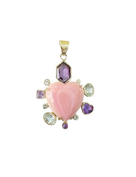 Conch Heart Amethyst Halo