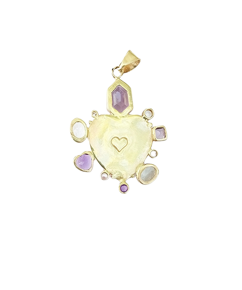 Conch Heart Amethyst Halo