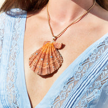 Load image into Gallery viewer, Large Studded Orange Shell Pendant
